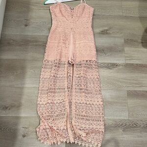 bebe Blush Lace Jumpsuit